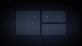 Ribbon of blue particles appearing from left side sweeping across circuit grid revealing panels. Digital, futuristic, technology, animation, interface, motion, abstract - Powered by Shutterstock - Get 15% off with code: PIKWIZARD15