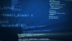 Opening dark blue grid, white scanning frame bracketing shifting code blocks, highlighting segments. Cyber, technology, futuristic, data, digital, interface, abstract - Powered by Shutterstock - Get 15% off with code: PIKWIZARD15