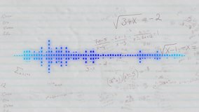 Pixel squares lighting forming waveform on lined paper pulsing to visualize sound then fading. Digital, animation, technology, science, data, pattern, visualization - Powered by Shutterstock - Get 15% off with code: PIKWIZARD15