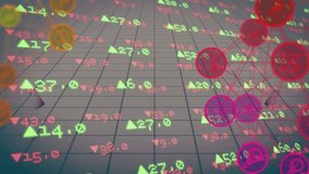 Floating data on grid initiating trend icons, arrow rotating while node network pulsing. Futuristic, digital, analytics, technology, visualization, abstract, dynamic - Powered by Shutterstock - Get 15% off with code: PIKWIZARD15