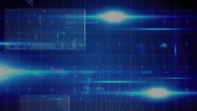 Blue flares sweeping grid revealing panels, bar charts and map, camera shifting revealing 3D layers. Futuristic, data visualization, technology, digital, holographic, immersive, analytics - Powered by Shutterstock - Get 15% off with code: PIKWIZARD15