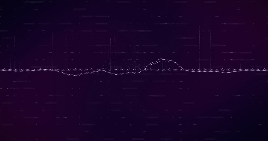 Flickering glitch syncing waveform forming NFT letters filling with falling skydiver showing data. Digital, dynamic, futuristic, abstract, adventure, technology, motion