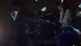 Manager tapping tablet and creating tech network nodes then forming rotating globe showing links. Futuristic, digital, innovation, connectivity, networking, virtual, technological - Powered by Shutterstock - Get 15% off with code: PIKWIZARD15