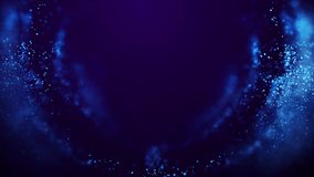 Magical sparkles of light form abstract round structures. Blue glow particles float in viscous liquid with bokeh. Fantastic background in 4k for festive events. Luma matte as alpha. 3D Illustration - Powered by Shutterstock - Get 15% off with code: PIKWIZARD15