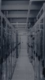 In server room, animation of user icons network representing digital communication. Technology, networking, connectivity, data, cloud, security - Powered by Shutterstock - Get 15% off with code: PIKWIZARD15