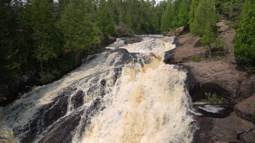 Waterfall in North Shore Minnesota during summer