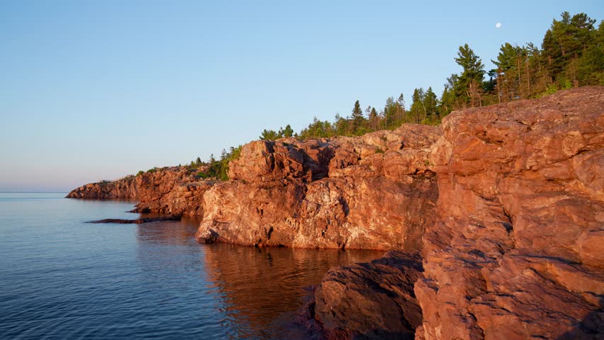 Morning golden hour at Minnesota North Shore of Lake Superior