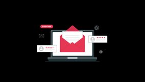 Animated Email Marketing Newsletter. Online Subscription and Feedback Concept Video - Transparent - Powered by Shutterstock - Get 15% off with code: PIKWIZARD15