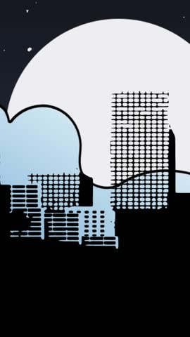 Animation of drawing of model in city on black background. fashion design, fashion show and clothing concept digital animation.