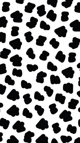 Animation of black spots on white backgroud. fashion and accessories background pattern concept digital animation.