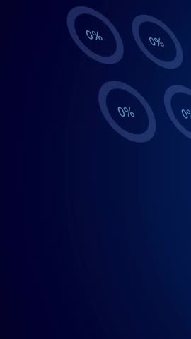 Digital data processing animation over icons of camera, computer, and bar graphs. Technology, analytics, data visualization, computing, integration