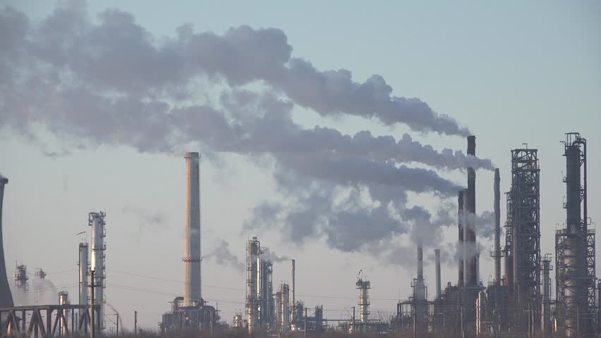 4K Pollution, Smoke from an Industrial Chimney, Thermal Power Plant