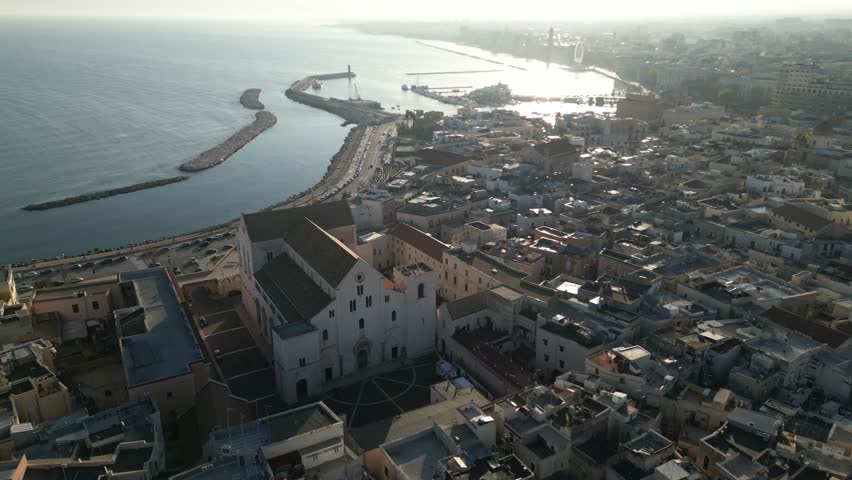 Drone footage of the Russian Orthodox Church in Bari, Puglia, Italy.