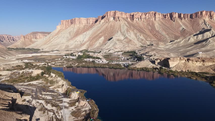 Afghan people at Band-e-Amir camping and picnic is the national park of Afghanistan. the footage captured on 12 September 2025