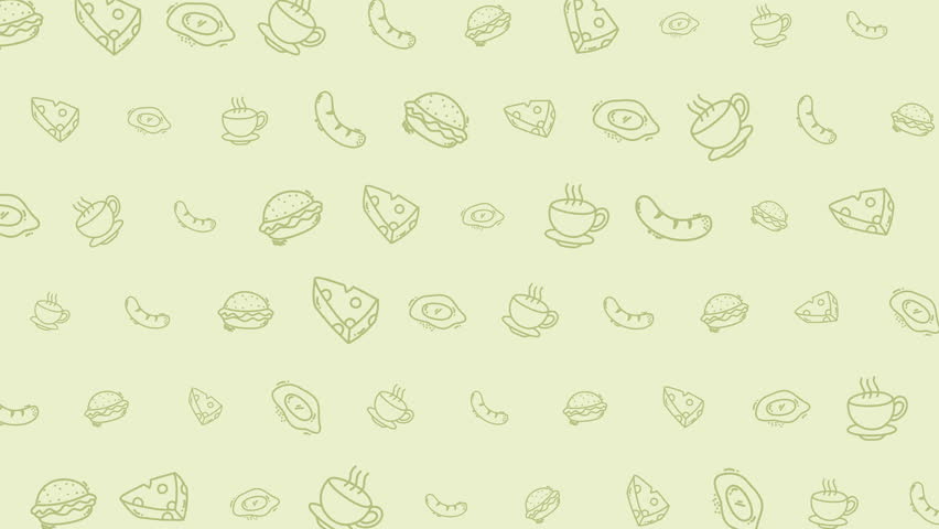 Food pattern animation seamless doodle food icons background breakfast suitable for digital design, menu graphics, website backgrounds, and culinary branding - Powered by Shutterstock - Get 15% off with code: PIKWIZARD15