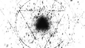 White Futuristic Digital Tunnel with Glowing Binary Code, Triangles, Clean Modern Corporate Background, Cyber Technology Seamless Loop. 3D Illustration - Powered by Shutterstock - Get 15% off with code: PIKWIZARD15