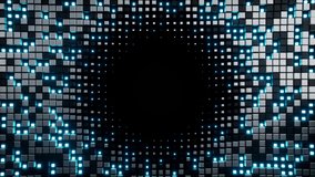 Abstract square tunnel geometric block surface loop 3D render. 3D Illustration - Powered by Shutterstock - Get 15% off with code: PIKWIZARD15