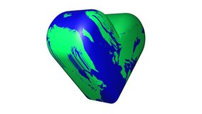 3D heart globe earth isolated on white background.  Simple animation for the campaign to love and care for the earth. - Powered by Shutterstock - Get 15% off with code: PIKWIZARD15