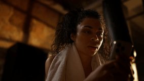 Tired African American woman checking fitness tracker app after intense workout - Powered by Shutterstock - Get 15% off with code: PIKWIZARD15