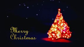  The joyful words "Merry Christmas" glow warmly, beautifully integrated into the festive branches of a classic Christmas tree. A perfect holiday greeting scene. - Powered by Shutterstock - Get 15% off with code: PIKWIZARD15