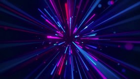 Flying through a neon colored energy portal of glowing light beams and particles. Galaxy starburst space zoom effect. Full HD looping futuristic motion background animation. - Powered by Shutterstock - Get 15% off with code: PIKWIZARD15