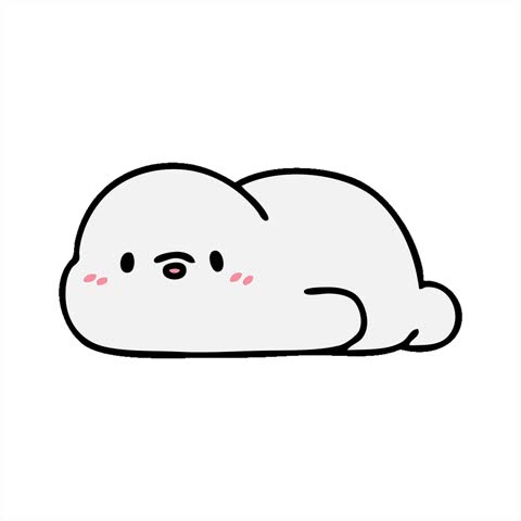 Simple looping animated cute cartoon of a little seal