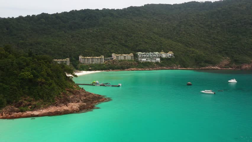 Resort and promenade on Redang Island. Malaysia