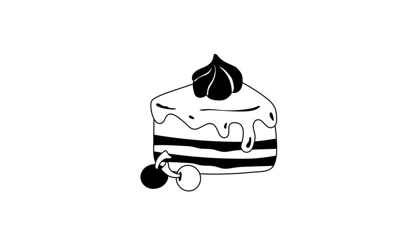 Dessert, sweet, bakery, delicious slice of cake vector design