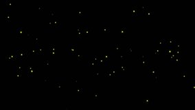 Flying glowing fireflies animation in green and yellow tones with soft light particles, transparent background with alpha channel, seamless loop for nature, magic, and night scenes - Powered by Shutterstock - Get 15% off with code: PIKWIZARD15