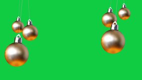 Realistic hanging  Christmas balls animation, rotating and isolated on Green Screen, Decorative Christmas Balls ornaments, Package Christmas Tree balls, Hanging and Moving for Card Template - Powered by Shutterstock - Get 15% off with code: PIKWIZARD15
