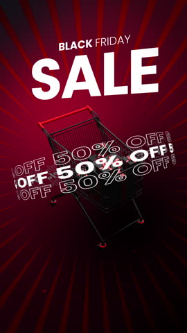Dynamic 3D animation highlighting a modern Black Friday discount theme — ideal for social media promos and online marketing.