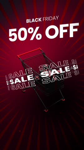 Dynamic 3D animation highlighting a modern Black Friday discount theme — ideal for social media promos and online marketing.