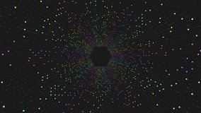 A striking photo with a black and white human face encompassed by vividly colored dots in an intricate circular design, creating a futuristic, stylized visual impact - Powered by Shutterstock - Get 15% off with code: PIKWIZARD15