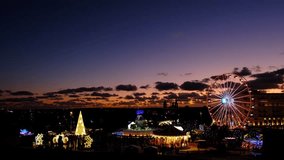 Aerial view of Christmas decorations festival in Valletta Malta cityscape at dusk. - Powered by Shutterstock - Get 15% off with code: PIKWIZARD15