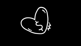 A whimsical illustration of a heart-shaped character with a dollar sign, set against a solid black background, symbolizing love, wealth, and passion, ideal for loop animation or 4K video projects. - Powered by Shutterstock - Get 15% off with code: PIKWIZARD15