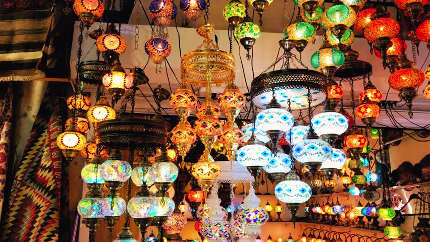 Artistic installation of colorful Asian lanterns — a vibrant celebration theme symbolizing culture, light, and festivity in a creative decorative display.