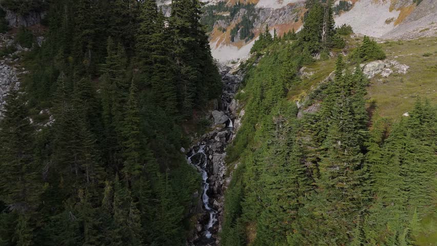 Majestic Alpine Lake and Stream in British Columbia, Canada