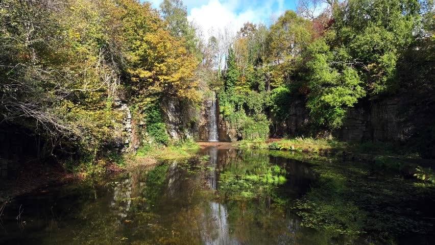 The waterfall in the beautiful Parc Cwm Darren in the Rhymney Valley in South Wales