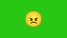 Orange angry emoji stands out against a solid green backdrop. - Powered by Shutterstock - Get 15% off with code: PIKWIZARD15