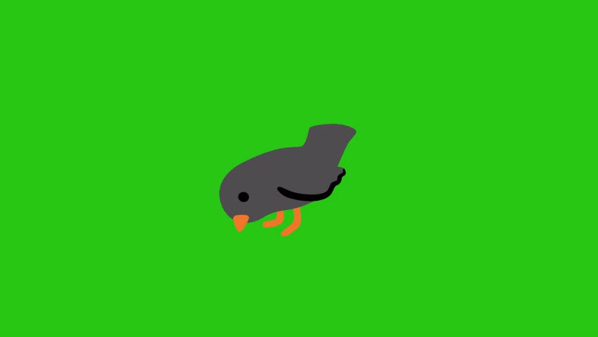 A cartoon bird illustration isolated against a vibrant green backdrop.