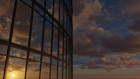 Warm sunset light reflecting in a glass office building. Elegant corporate mood, ideal for finance, technology, and investment visuals. Seamless animation series. - Powered by Shutterstock - Get 15% off with code: PIKWIZARD15
