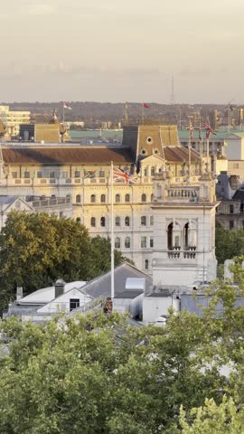 London skyline looking stunning at sunset. Beautiful buildings and tall skyscrapers. Vertical 4k videos. 