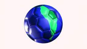 Seamless 3D rotating world map patterned soccer ball isolated on white background. - Powered by Shutterstock - Get 15% off with code: PIKWIZARD15