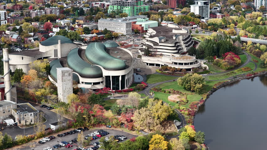 Ottawa Gatineau downtown autumn aerial view of History Museum