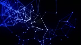 High-quality 4K footage displaying interconnected blue network lines with luminous nodes creating geometric plexus patterns. Dynamic motion visualizes digital connectivity, data transmission - Powered by Shutterstock - Get 15% off with code: PIKWIZARD15