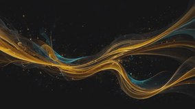 A stunning abstract featuring streamers of light flowing and elegantly compressed. The dominant colors of gold and deep yellow blend harmoniously with accents of turquoise. - Powered by Shutterstock - Get 15% off with code: PIKWIZARD15