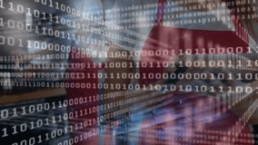 Binary code guiding cook tying apron and stirring ingredients in commercial kitchen for preparation. Cooking, digital, modern, culinary, teamwork, professional, technology - Powered by Shutterstock - Get 15% off with code: PIKWIZARD15