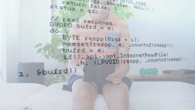 Boy tapping tablet and exploring IT code overlays showing HTTP request computing shape parsing data. Technology, education, digital, modern, innovation, learning, communication - Powered by Shutterstock - Get 15% off with code: PIKWIZARD15