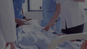 Nurse squeezing Ambu bag maintaining airway while provider checking pulse and staff listening chest. Emergency, teamwork, healthcare, lifesaving, clinical, hospital, medicalpractice - Powered by Shutterstock - Get 15% off with code: PIKWIZARD15