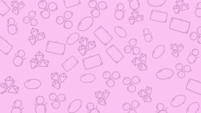 Geometric wallpaper with pink abstract snowmen, envelopes, ovals, and rectangles. Ideal for winter themed designs, holiday cards, and digital backgrounds - Powered by Shutterstock - Get 15% off with code: PIKWIZARD15